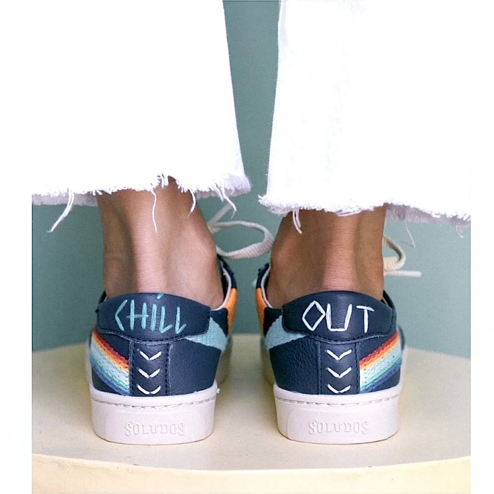 Soludos Rainbow Wave Embroidered Sneakers